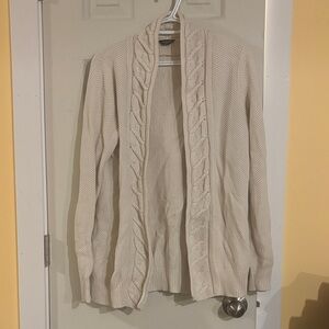 Denver Hayes Beige Cable Knit Cardigan